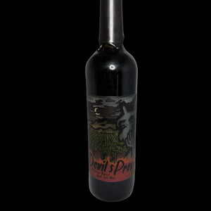 Wine bottle with label on a white background