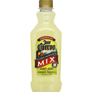 Bottle of Jose Cuervo margarita mix on a white background